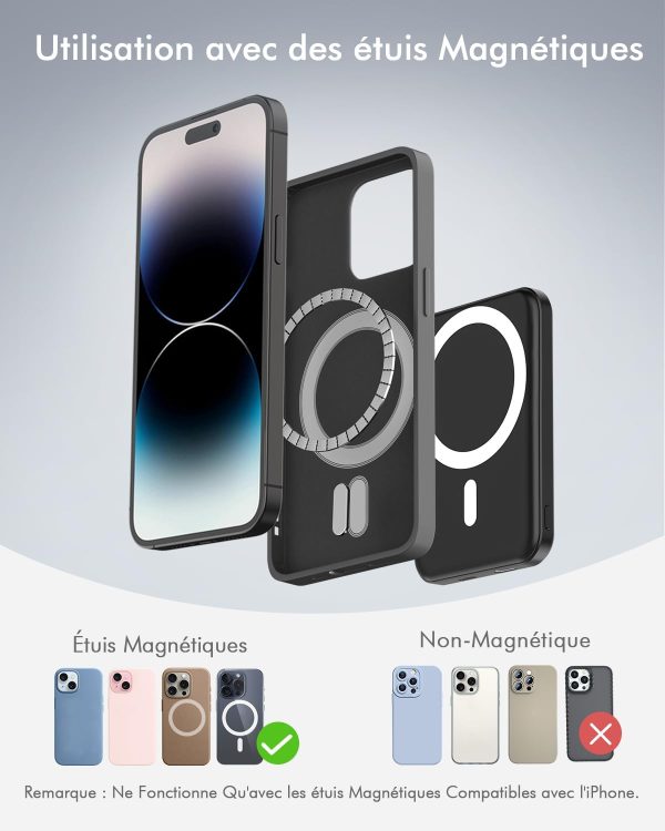 podoru for Magsafe Battery Pack, 5000mAh Magnetic Power Bank with Type-C Cable 20W PD Fast Charging Lighting Input Wireless Portable Charger for iPhone 16/15/14/13/12/ All Series-Black - Image 6
